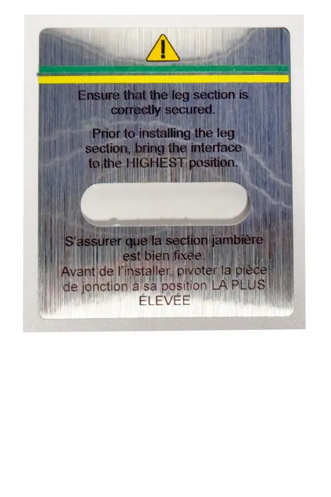 Leg Position Label for Steris 4085 | Biomedical Services